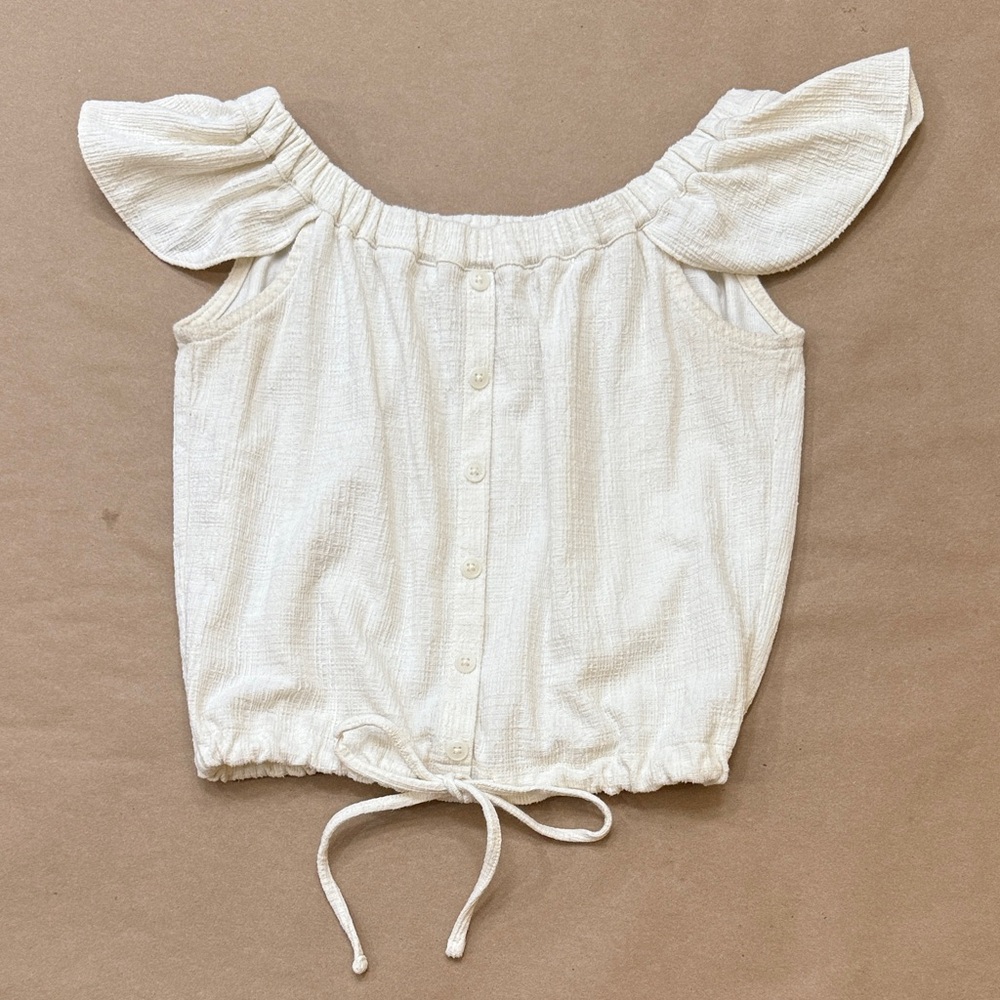 Madewell Cream Off-Shoulder Blouse